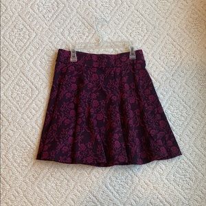 Red floral skater skirt